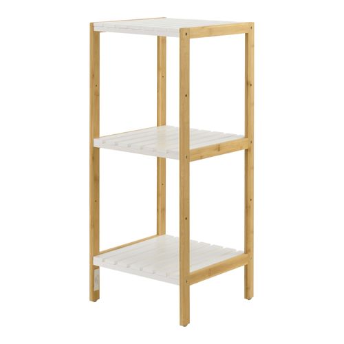 Étagère De Rangement Bambou 33 X 34 X 80 Cm Naturel Blanc 03_0006977