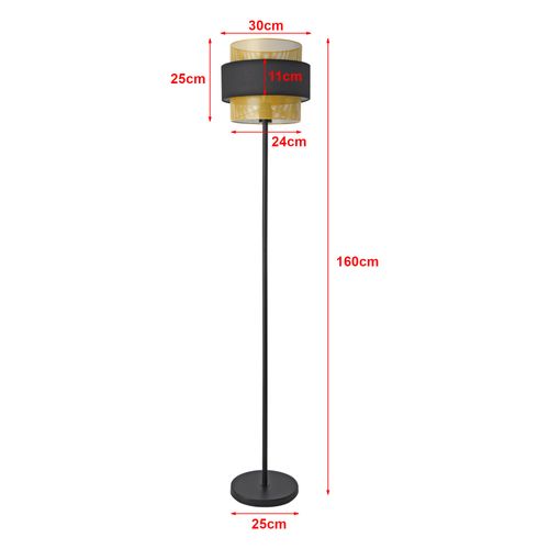 Lampadaire Lampe Lumière Luminaire 160 X 30 Cm Noir Doré Lux.pro 03_0007253