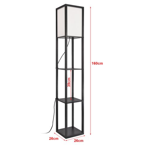 Lampadaire Lampe Lumière Luminaire Stapleford Avec Étagère E27 Hauteur 160 Cm Noir Bl