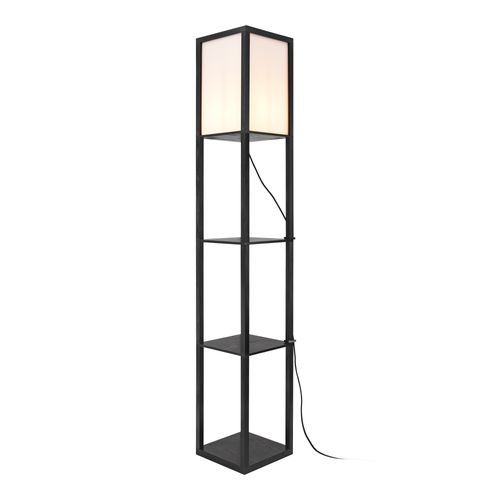 Lampadaire Lampe Lumière Luminaire Stapleford Avec Étagère E27 Hauteur 160 Cm Noir Bl