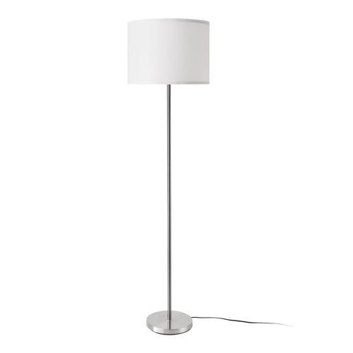 Lampadaire Lampe Lumière Luminaire Tamworth E27 Hauteur 161 Cm Argent Blanc 03_00073