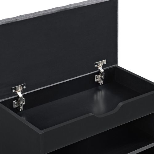 Banc Meuble à Chaussures 46 X 60 X 30 Cm Noir Gris 03_0007657