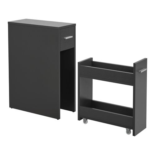 Meuble Bas De Salle De Bain à 2 Tiroirs Gris Foncé 03_0007663