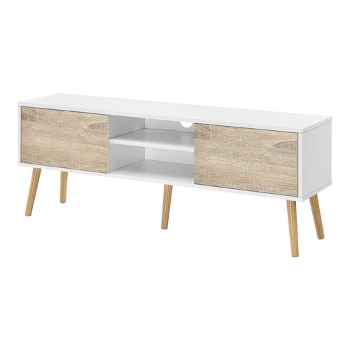 Meuble TV 120 X 30 X 47 Cm Blanc Effet Chêne 03_0007754