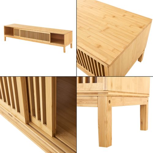 Meuble TV Bambou 160 X 40 X 38 Cm Naturel 03_0007873