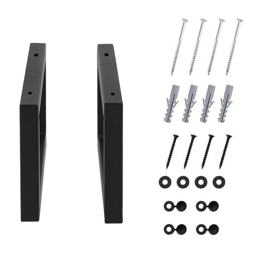 Lot De 2 Supports Muraux Diy En Acier 45 X 20 Cm Noir Mat 03_0008098