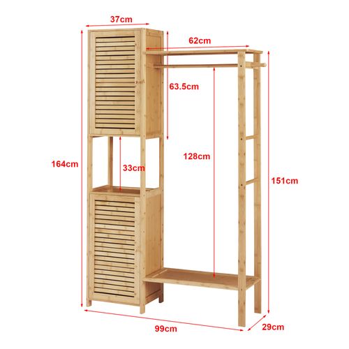 Portant à Vêtements Bambou 164 X 99 X 29 Cm Naturel 03_0008141