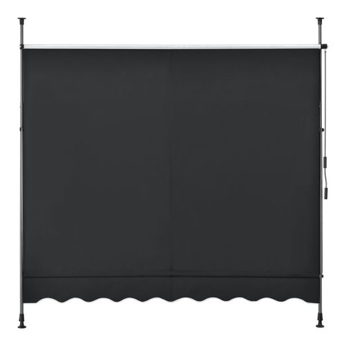 Store Banne Téléscopique Acier Polyester 150 X 120 X 200-300 Cm Noir 03_0008316