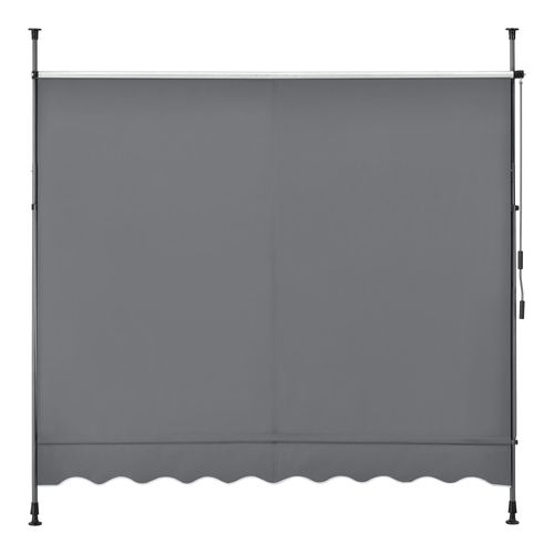 Store Banne Téléscopique Acier Polyester 200 X 120 X 200-300 Cm Gris Ardoise 03_00083