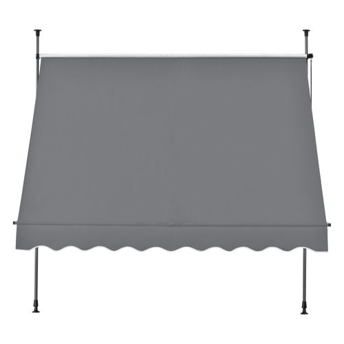 Store Banne Téléscopique Acier Polyester 250 X 120 X 200-300 Cm Gris Ardoise 03_00083
