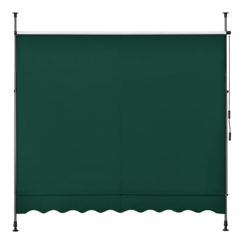 Store Banne Téléscopique Acier Polyester 250 X 120 X 200-300 Cm Vert Foncé 03_0008330