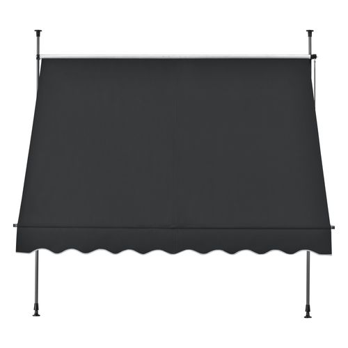 Store Banne Téléscopique Acier Polyester 300 X 120 X 200-300 Cm Noir 03_0008335