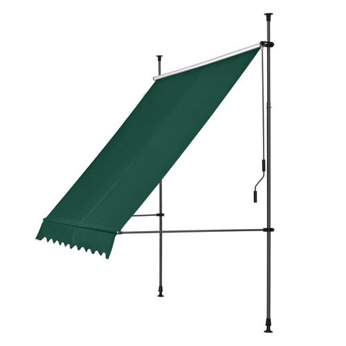 Store Banne Téléscopique Acier Polyester 350 X 120 X 200-300 Cm Vert Foncé 03_0008342