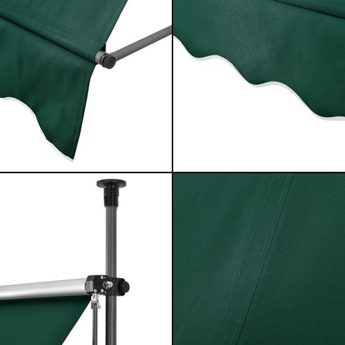 Store Banne Téléscopique Acier Polyester 350 X 120 X 200-300 Cm Vert Foncé 03_0008342