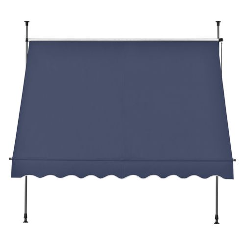 Store Banne Téléscopique Acier Polyester 400 X 120 X 200-300 Cm Bleu Foncé 03_0008343