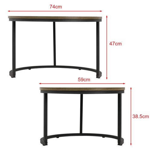 Set De 2 Tables Basses Rondes Gigognes Effet Bois 03_0008352