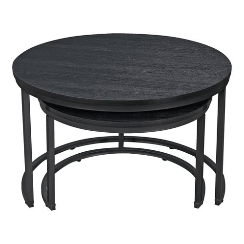 Set De 2 Tables Basses Rondes Gigognes Noir 03_0008356