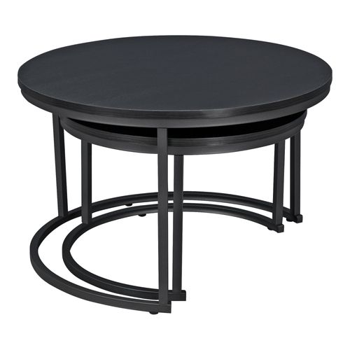 Set De 2 Tables Basses Rondes Gigognes Noir 03_0008356