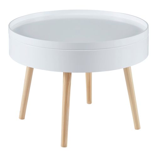 Table Basse Avec Plateau Amovible 45 X 60 Cm Blanc 03_0008427