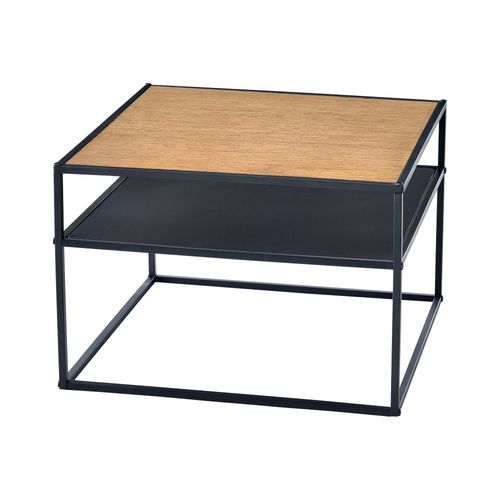 Table Basse Carrée 40 X 55 X 55 Cm Avec Espace De Stockage Noir Effet Bois 03_0008431
