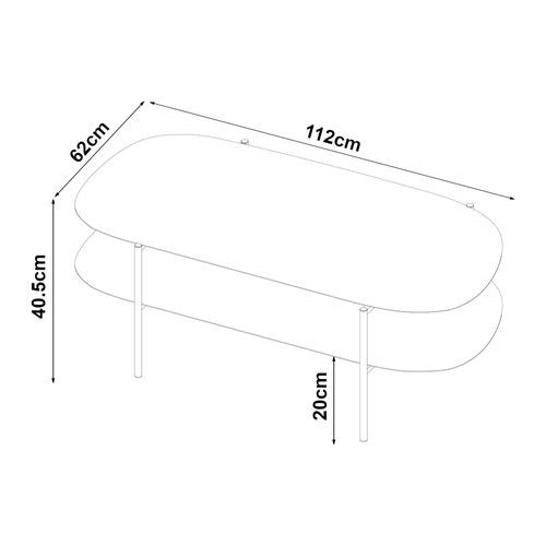 Table Basse Acier 112 X 62 X 41 Cm Noir Mat 03_0008436
