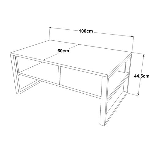 Table Basse Laukaa Avec Espaces De Rangement 44,5 X 100 X 60 Cm Effet Chêne Rustique