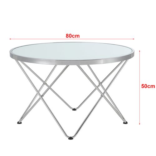 Table Basse 80 X 50 Cm Ronde Métal 03_0008473