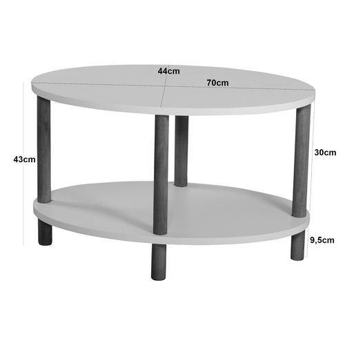 Table Basse Ovale 43 X 70 X 44 Cm Marbre Noir 03_0008481