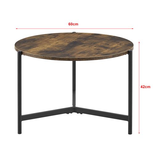 Table Basse Ronde 42 X 60 Cm Effet Bois Foncé 03_0008494