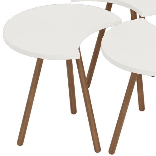 Set De 4 Tables Basses Emboîtables 48 X 77 X 77 Cm Blanc 03_0008525
