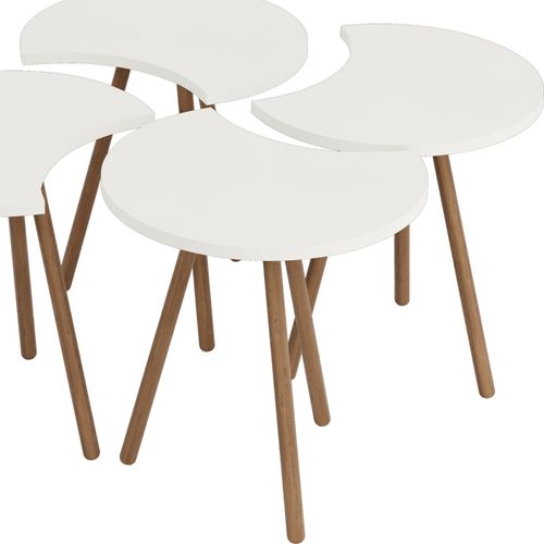 Set De 4 Tables Basses Emboîtables 48 X 77 X 77 Cm Blanc 03_0008525