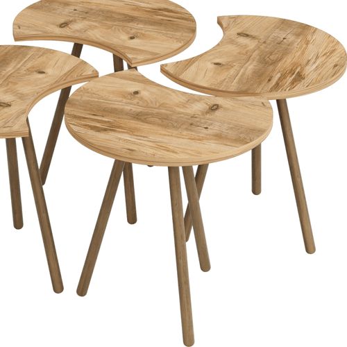 Set De 4 Tables Basses Emboîtables 48 X 77 X 77 Cm Effet Bois 03_0008527