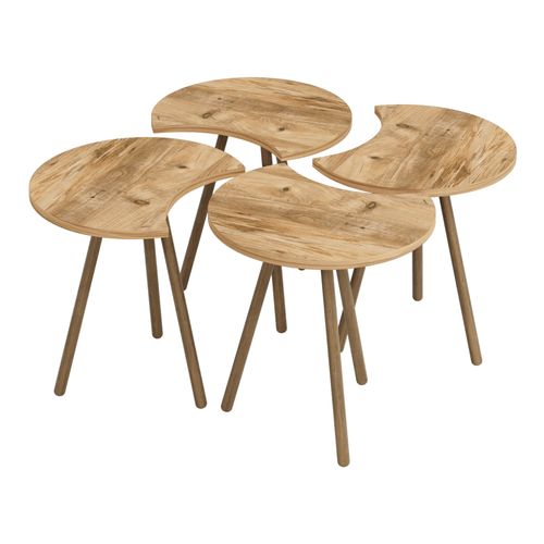 Set De 4 Tables Basses Emboîtables 48 X 77 X 77 Cm Effet Bois 03_0008527
