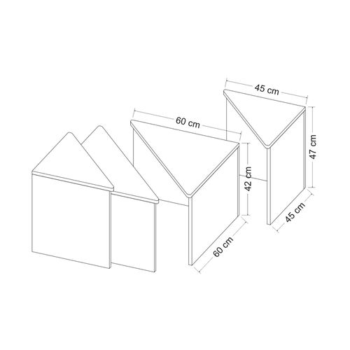 Set De 4 Tables Basses Frederikshavn Carrées Gigognes Effet Chêne / Anthracite 03_000