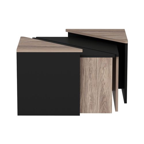 Set De 4 Tables Basses Frederikshavn Carrées Gigognes Effet Chêne / Anthracite 03_000