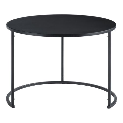 Lot De 2 Tables Basses Rondes Gigognes Métal Noir 03_0008530
