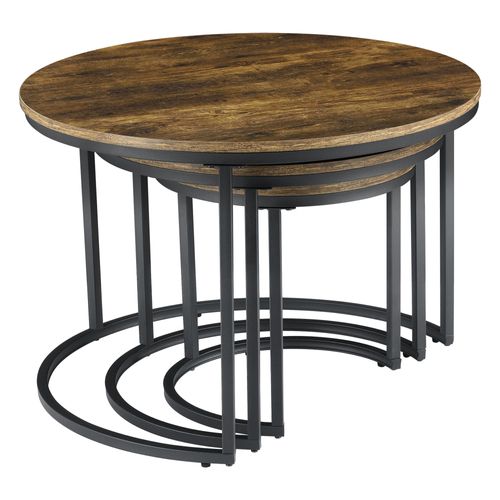 Lot De 3 Tables Basses Gigognes Effet Bois Foncé Rondes 03_0008546