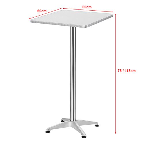 Table De Bistrot Carrée à Hauteur Réglable 75 Cm / 115 Cm 03_0008556