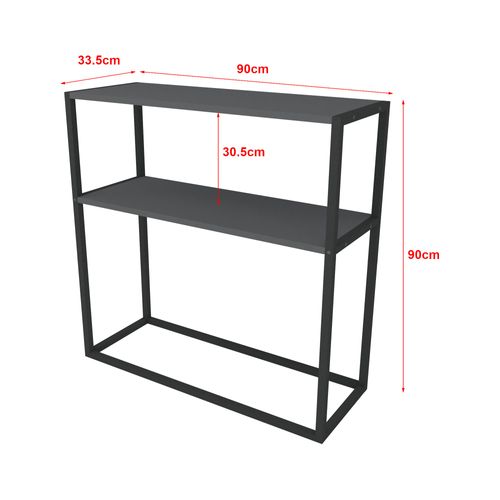 Table Console Avec Surface De Stockage 90 X 90 X 33,5 Cm Anthracite 03_0008568