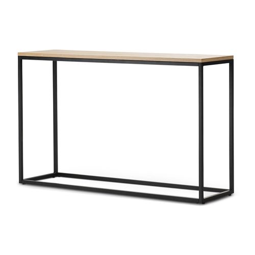 Table Console 80 X 100 X 30 Cm Noir Et Effet Chêne 03_0008573