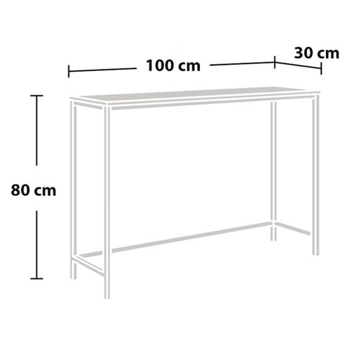 Table Console 80 X 100 X 30 Cm Noir Et Effet Bois 03_0008578