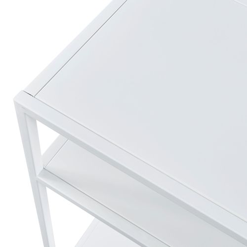 Table Console Métal 85 X 55 X 30 Cm Blanc 03_0008583