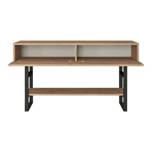 Table Console 76 X 139 X 43 Cm Effet Chêne / Noir 03_0008587