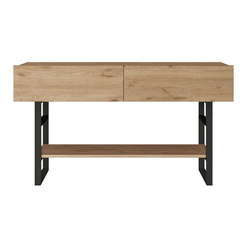 Table Console 76 X 139 X 43 Cm Effet Chêne / Noir 03_0008587