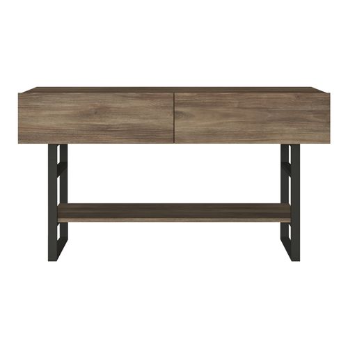 Table Console 76 X 139 X 43 Cm Effet Chêne Foncé Noir 03_0008588