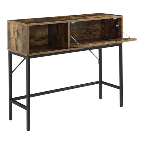 Table Console Tranemo 92 X 30 X 80 Cm Effet Bois Foncé Noir 03_0008596