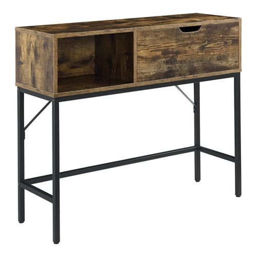Table Console Tranemo 92 X 30 X 80 Cm Effet Bois Foncé Noir 03_0008596