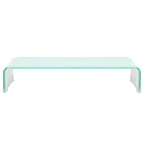 Meuble Télé Buffet TV Télévision Design Pratique Pour Moniteur 60 Cm Verre Blanc 250