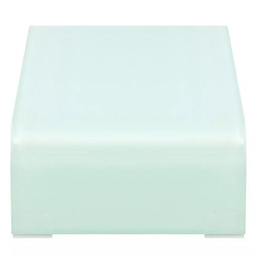 Meuble Télé Buffet TV Télévision Design Pratique Pour Moniteur 60 Cm Verre Blanc 250