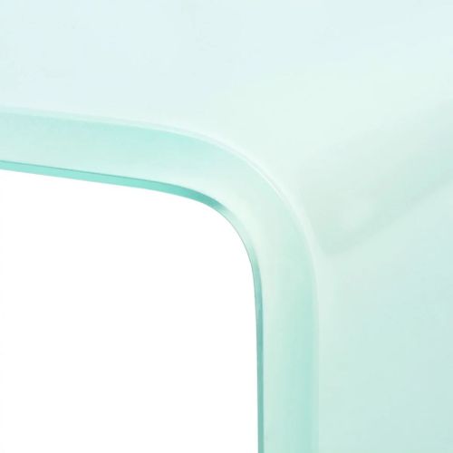 Meuble Télé Buffet TV Télévision Design Pratique Pour Moniteur 60 Cm Verre Blanc 250